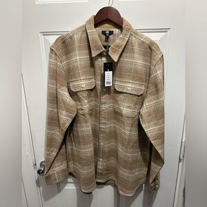 Frye Men's Beige Checkered Shirt Jacket